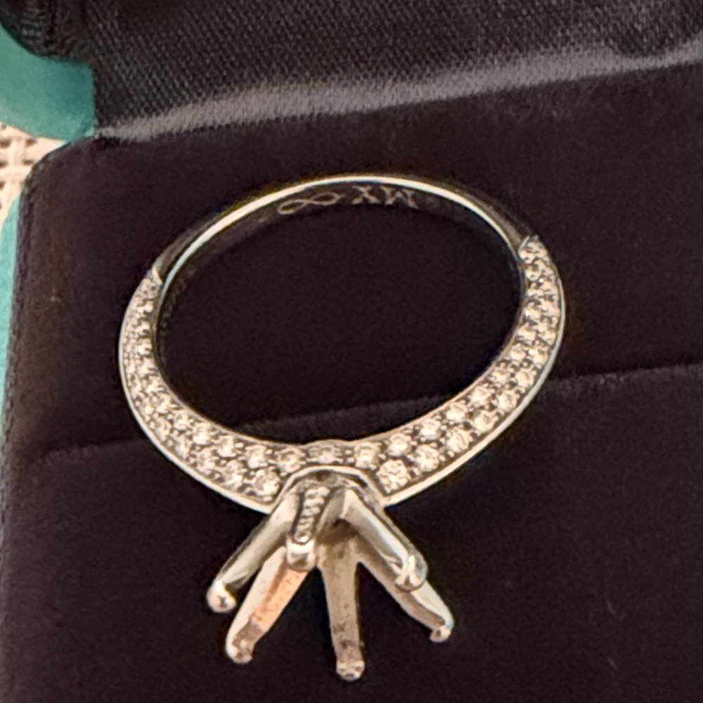 Tiffany & Co. Pavé® Setting Platinum Engagement Ring Mount (Size 5.5) - Picture 15 of 17